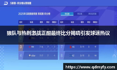 狼队与热刺激战正酣最终比分揭晓引发球迷热议